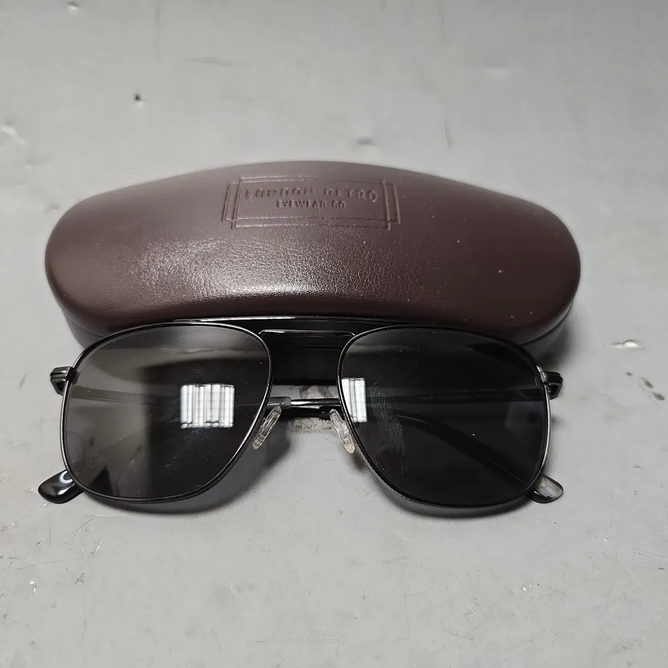 LONDON RETRO JACOB SHINY BLACK SUNGLASSES 