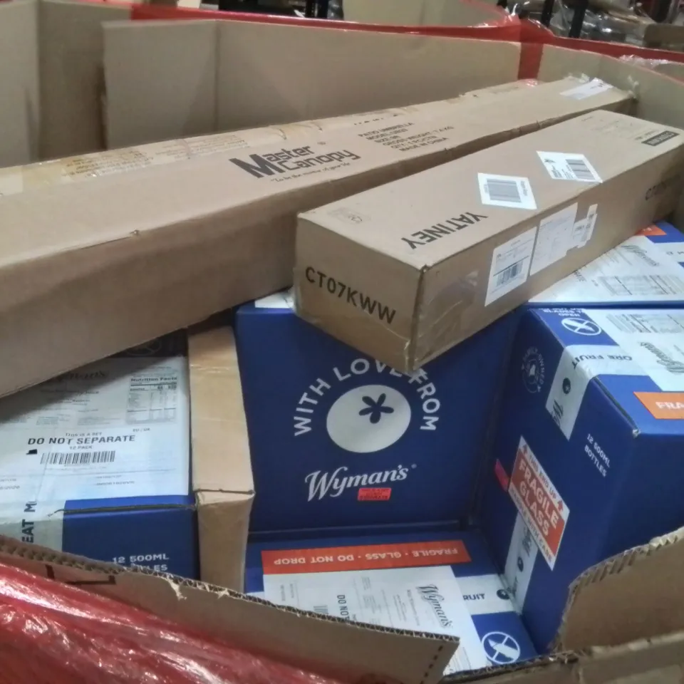 PALLET CONTAINING A LARGE QUANTITY OF WYMANS WILD BLUEBERRY JUICE