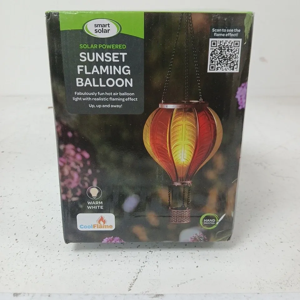 SMART SOLAR SUNSET FLAMING BALLOON – SOLAR GARDEN LIGHT (BOXED)