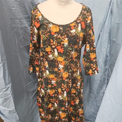 POPSY CLOTHING WOMEN'S FLORAL PUMPKIN PRINT MAXI DRESS SIZE 18