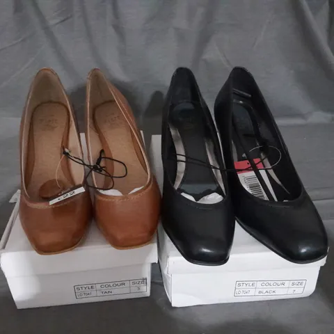 APPROXIMATELY 10 BOXED PAIR OF FIORE HEELED SHOES IN VARIOUS COLOURS AND SIZES