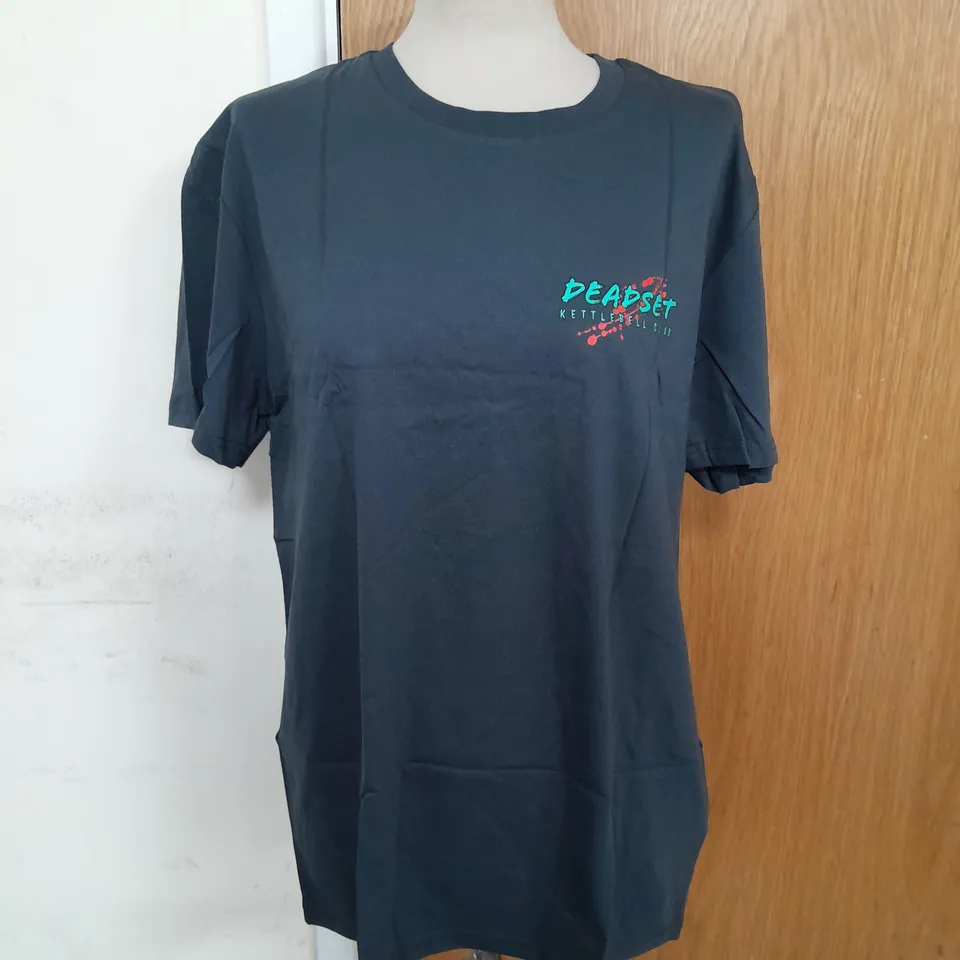 DEADSET KETTLEBELL CLUB SOFT GRAPHIC TEE IN DARK GREY SIZE XL