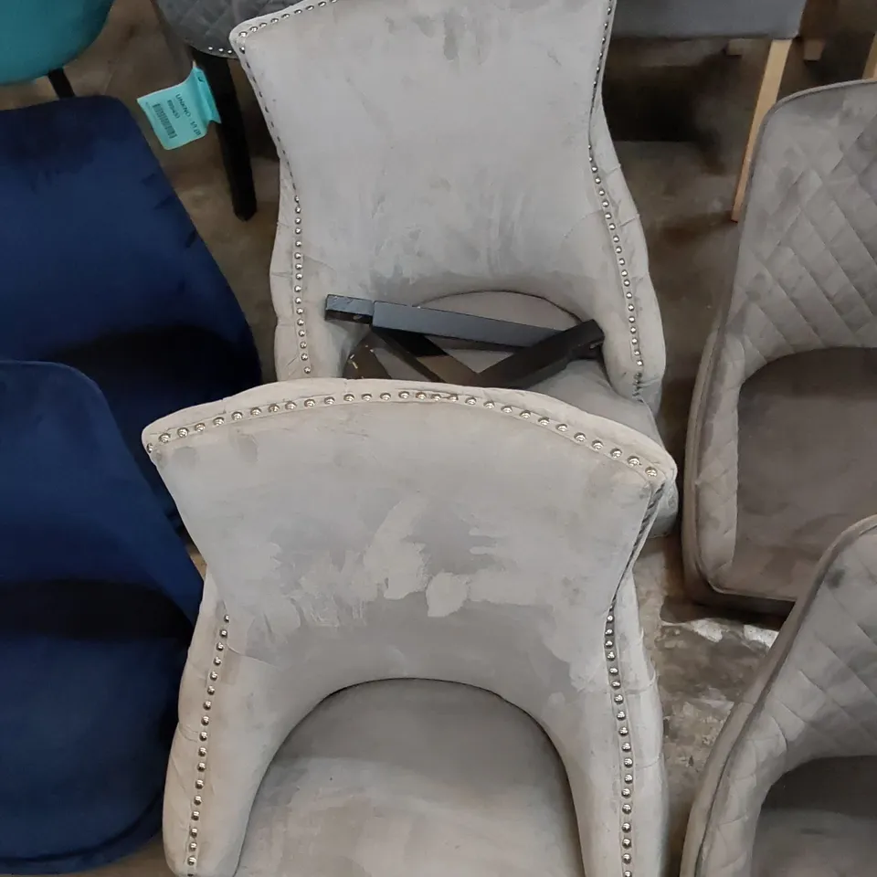 3 X ASSORTED DINING CHAIR SEATS IN GREY 