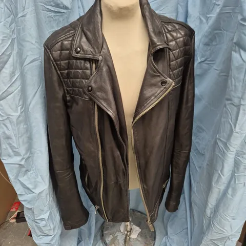ALLSAINTS LEATHER BIKER JACKET – BLACK – UK SIZE LARGE