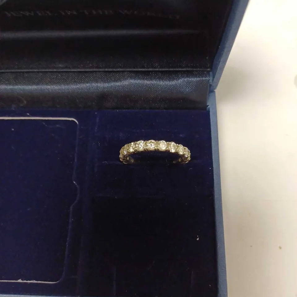 MOISSANITE 9CT GOLD 2 CARAT FULL ETERNITY RING - SIZE R RRP £859