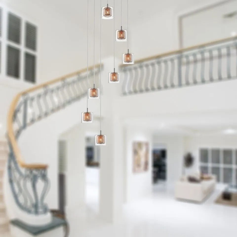 BOXED KETTERING 7 LIGHT CLUSTER PENDANT 