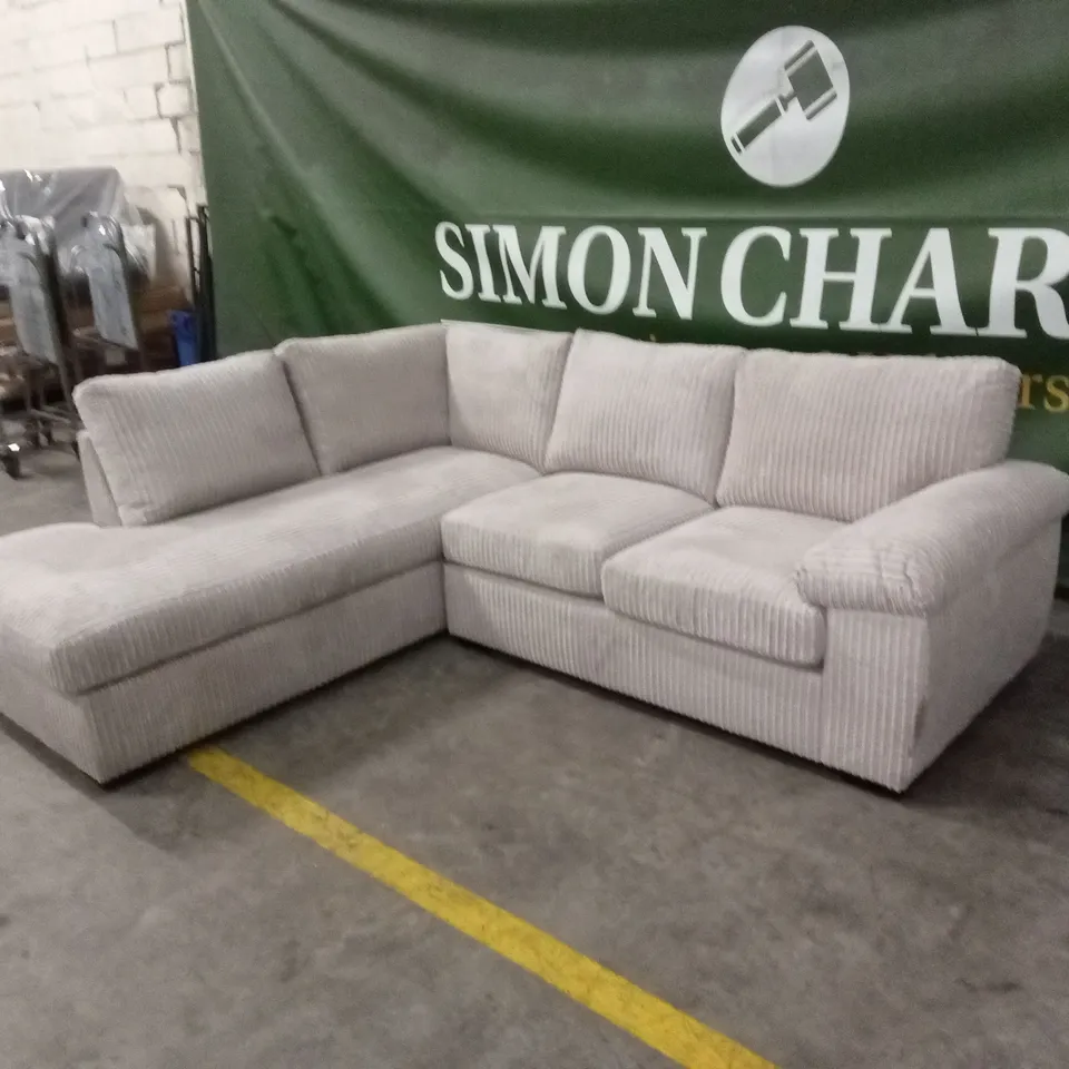 AMALFI STANDARD BACK LEFT HAND FABRIC CORNER CHAISE SOFA - CREAM RRP £949