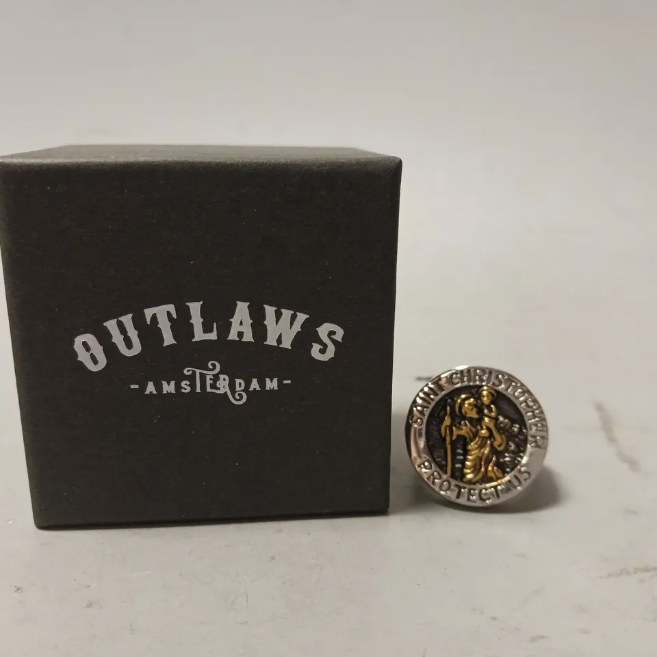 BOXED OUTLAWS ST. CHRISTOPHER. RING