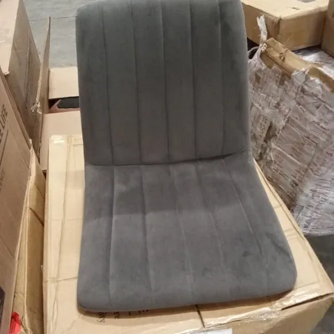 BOXED SET OF 2 GREY VELVET DINING CHAIRS