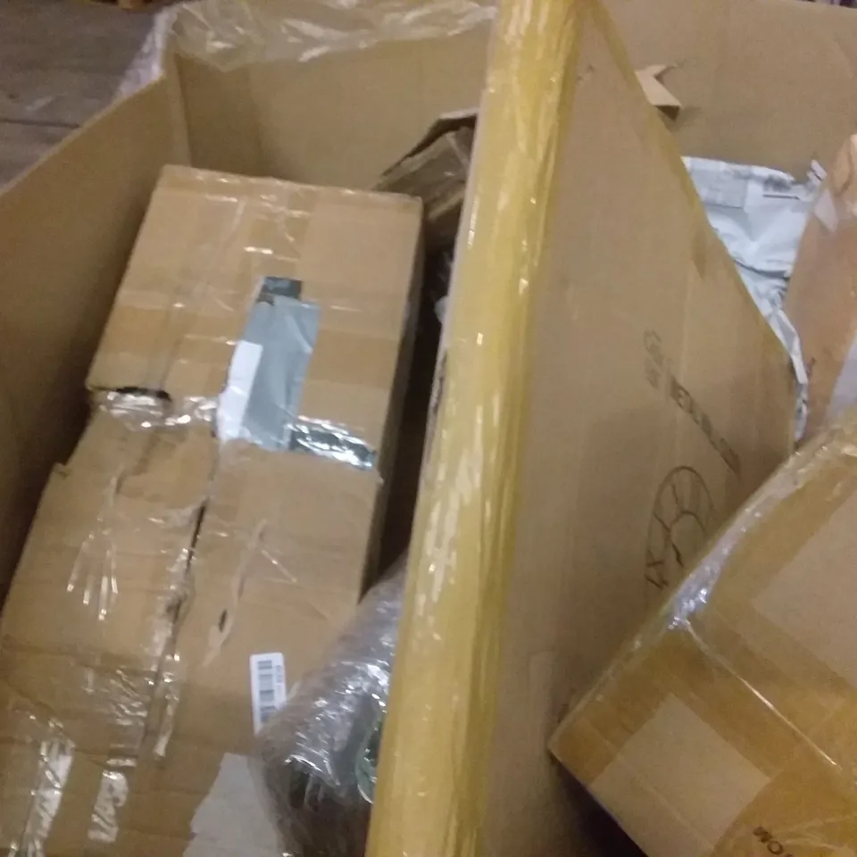 PALLET OF ASSORTED ITEMS INCLUDING METAL WALL CLOCK, ZAPMATIK , STORAGE BASKET ,FOLDER,CHOPPING BOARD SET 