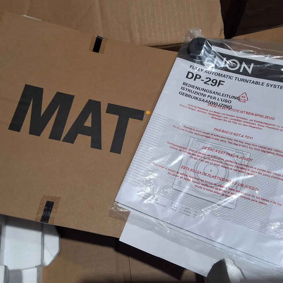 BOXED DENON DP-29F TURNTABLE IN SILVER