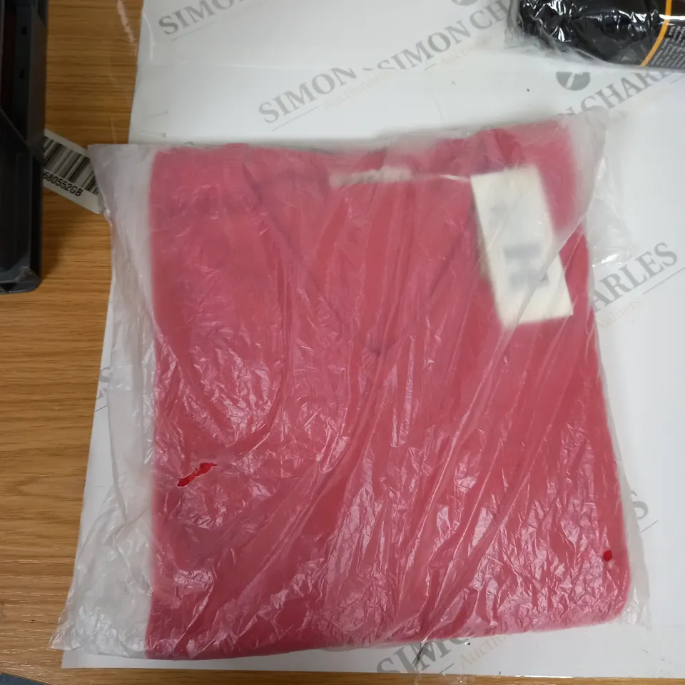 BOX OF ASSORTED CLOTHING ITEMS TO INCLUDE SOCKS, DRESSES, TOPS, PYJAMAS ETC