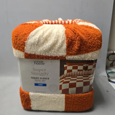 SUPER SNUGGLY TEDDY FLEECE DUVET SET WITH 2 PILLOWCASES - KING