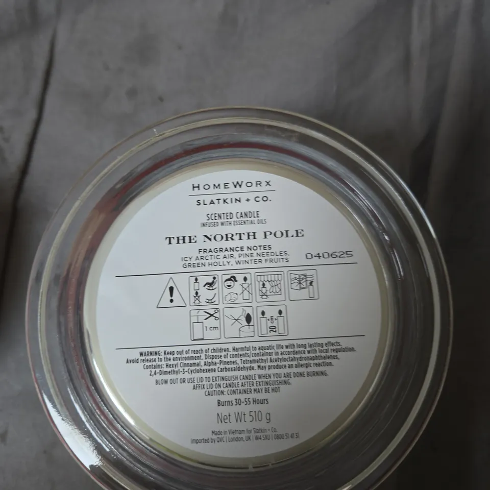HOMEWORX BY SLATKIN & CO THE NORTH POLE SCENTED CANDLE SET OF 2
