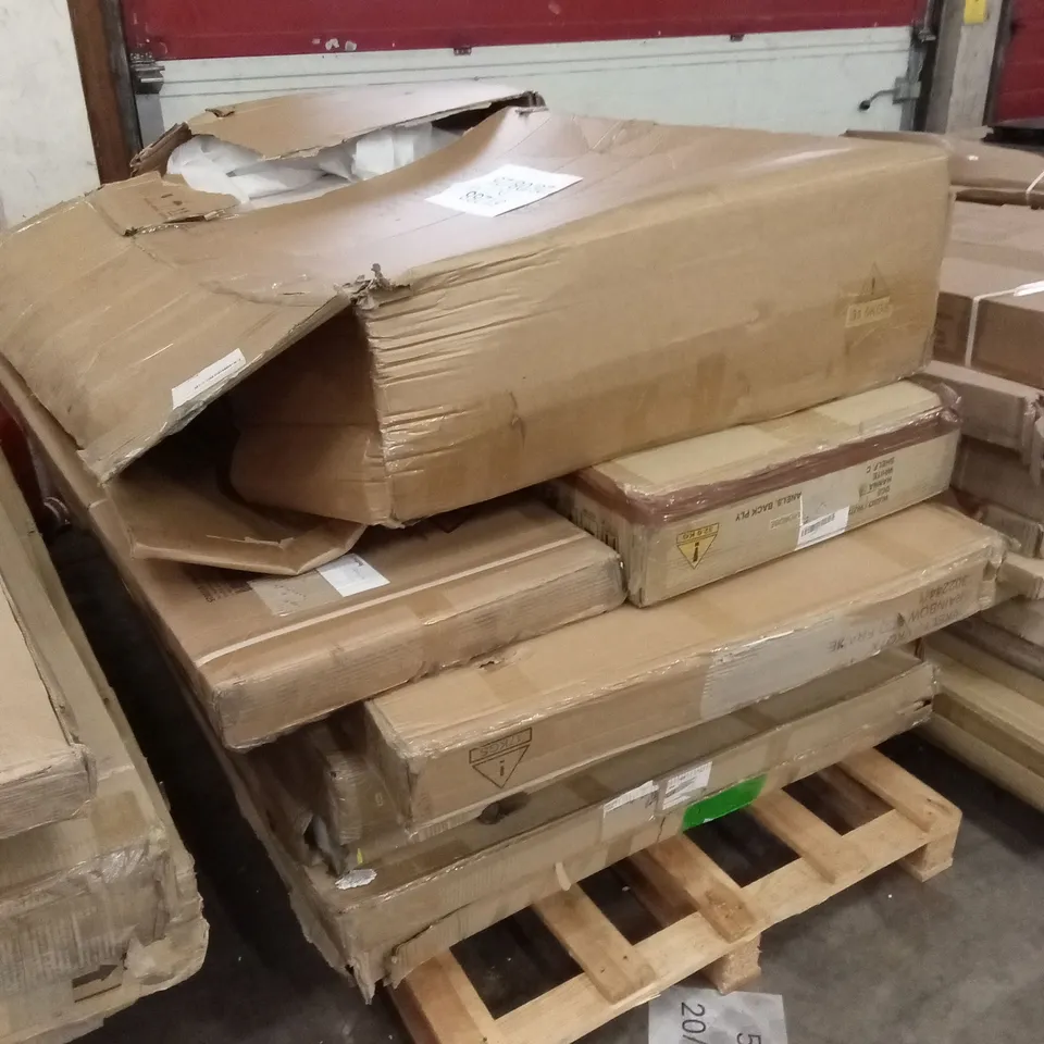 PALLET OF ASSORTED INCOMPLETE DESIGNER FURNITURE AND FURNITURE PARTS