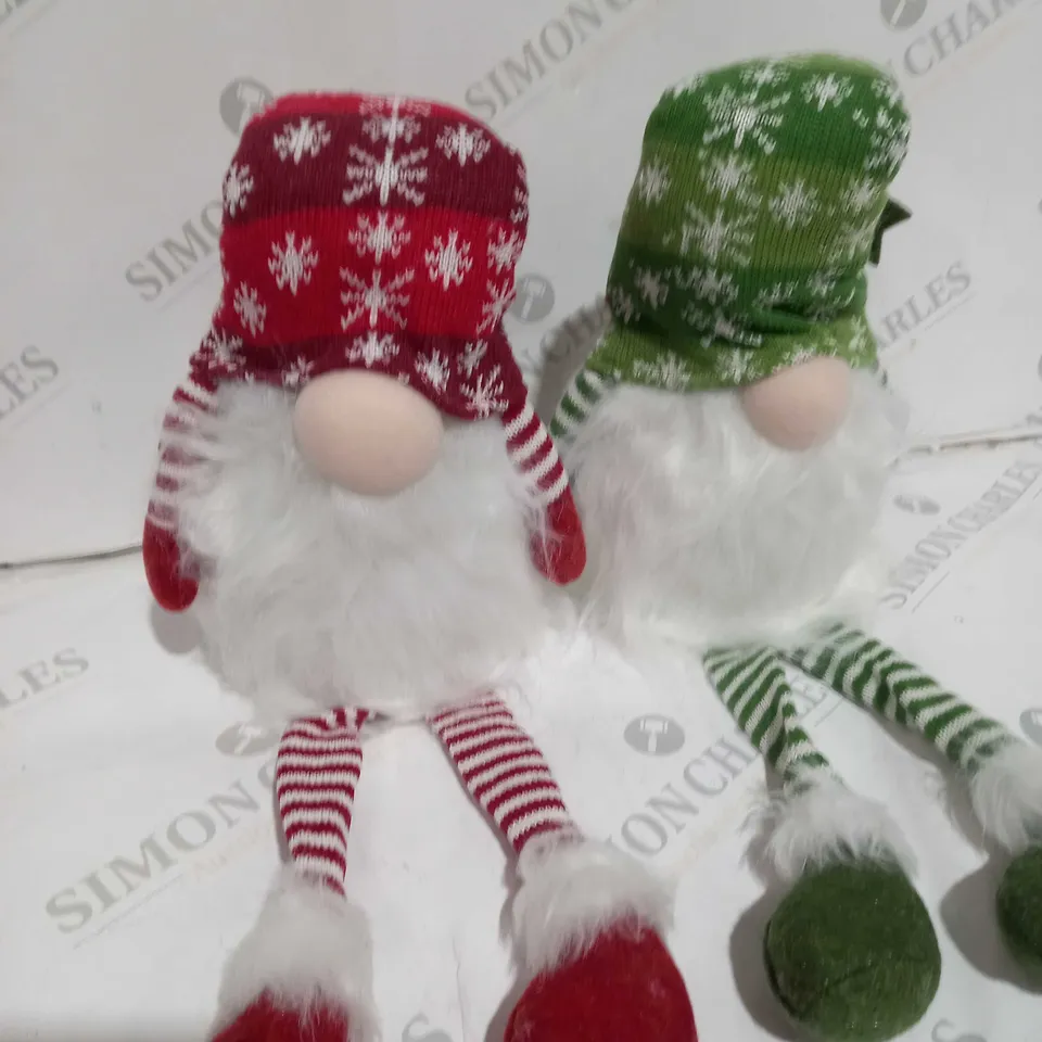 FESTIVE PAIR OF PRE-LIT GNOME DANGLY LEGS