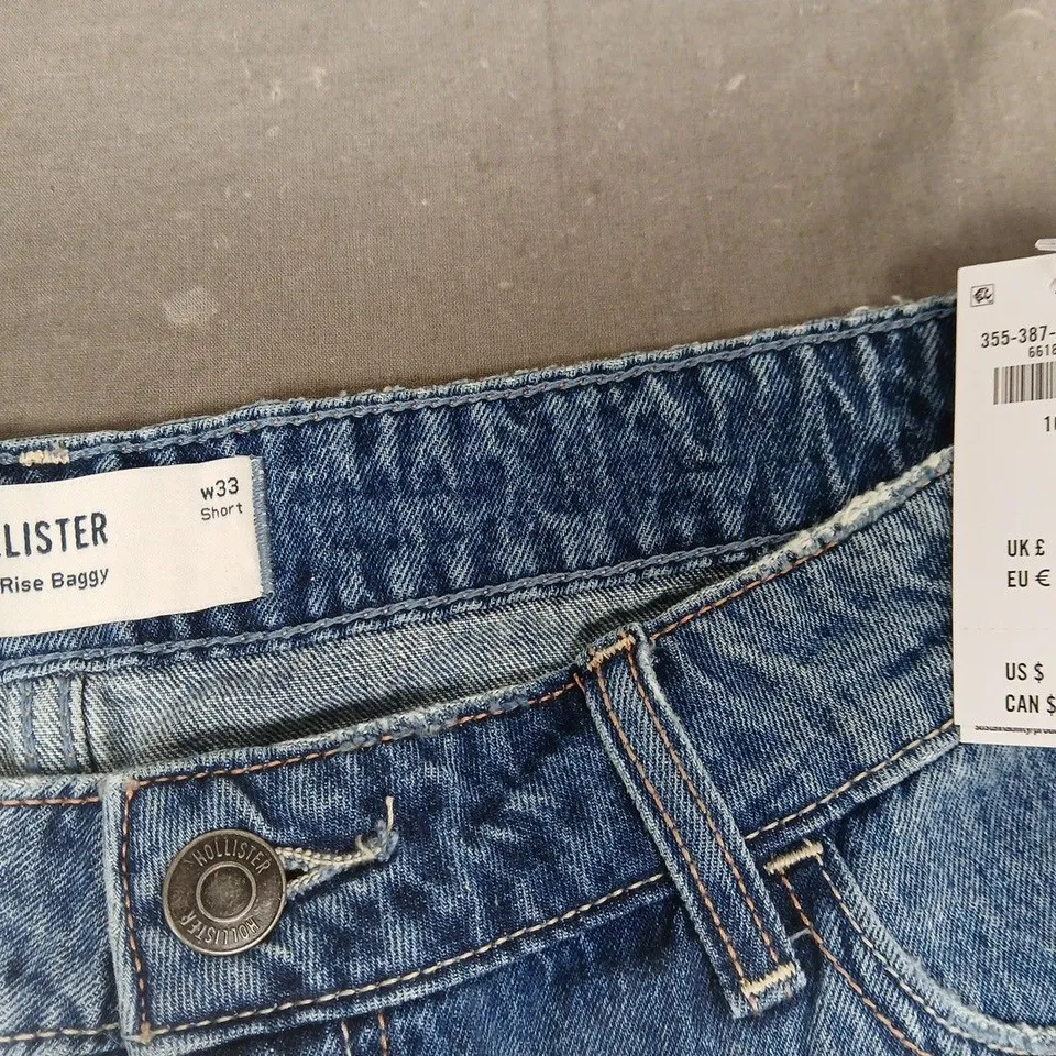 HOLLISTER HIGH RISE BAGGY JEANS - W33 SHORT