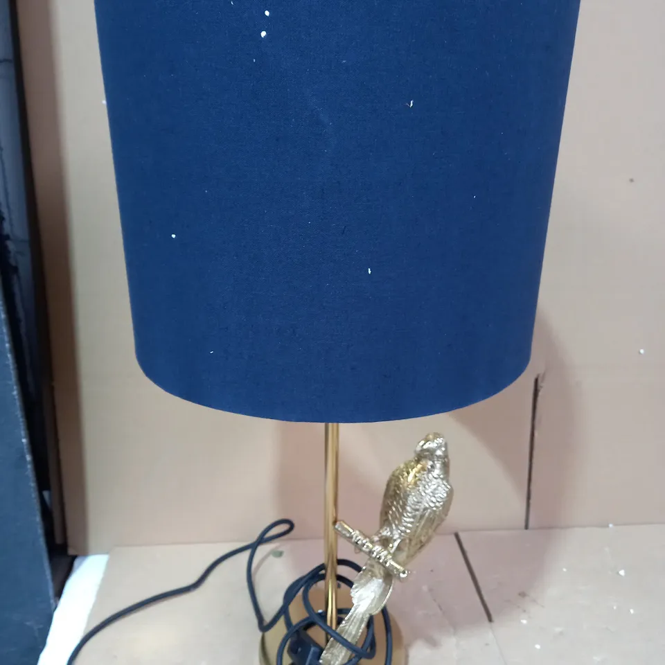 ALISON CORK PARROT TABLE LAMP -- GOLD 