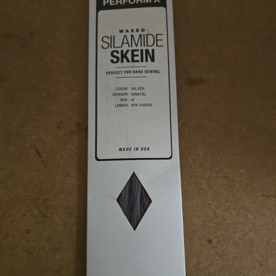 PERFORM-X WAXED SILAMIDE SKEIN - HAND SEWING THREAD, SILVER, 675 YDS - MADE IN USA