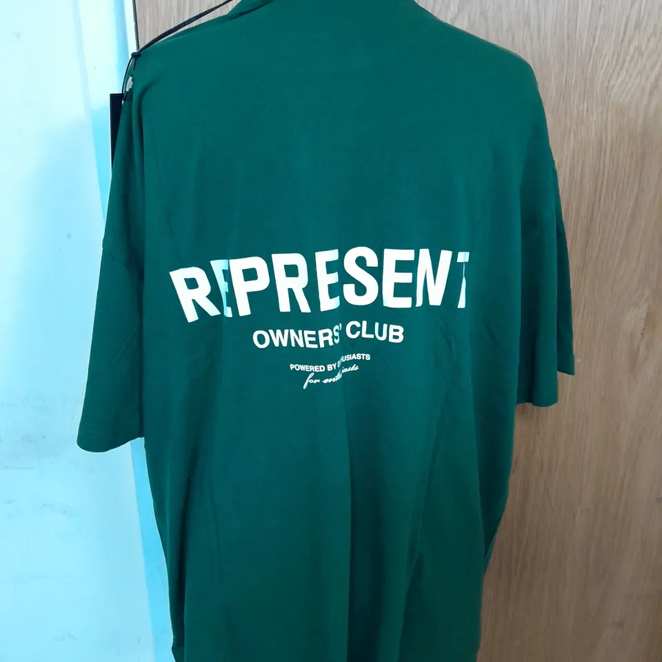 REPRESENT OWNER'S CLUB JERSEY T-SHIRT IN RACING GREEN SIZE XL