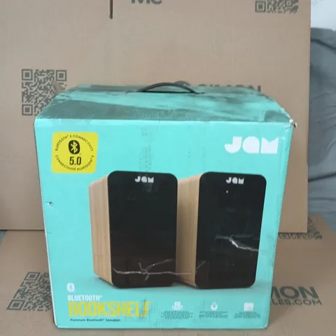 JAM BLUETOOTH BOOKSHELF SPEAKERS – TWIN PACK (WOODEN SIDES, BLACK FRONTS)