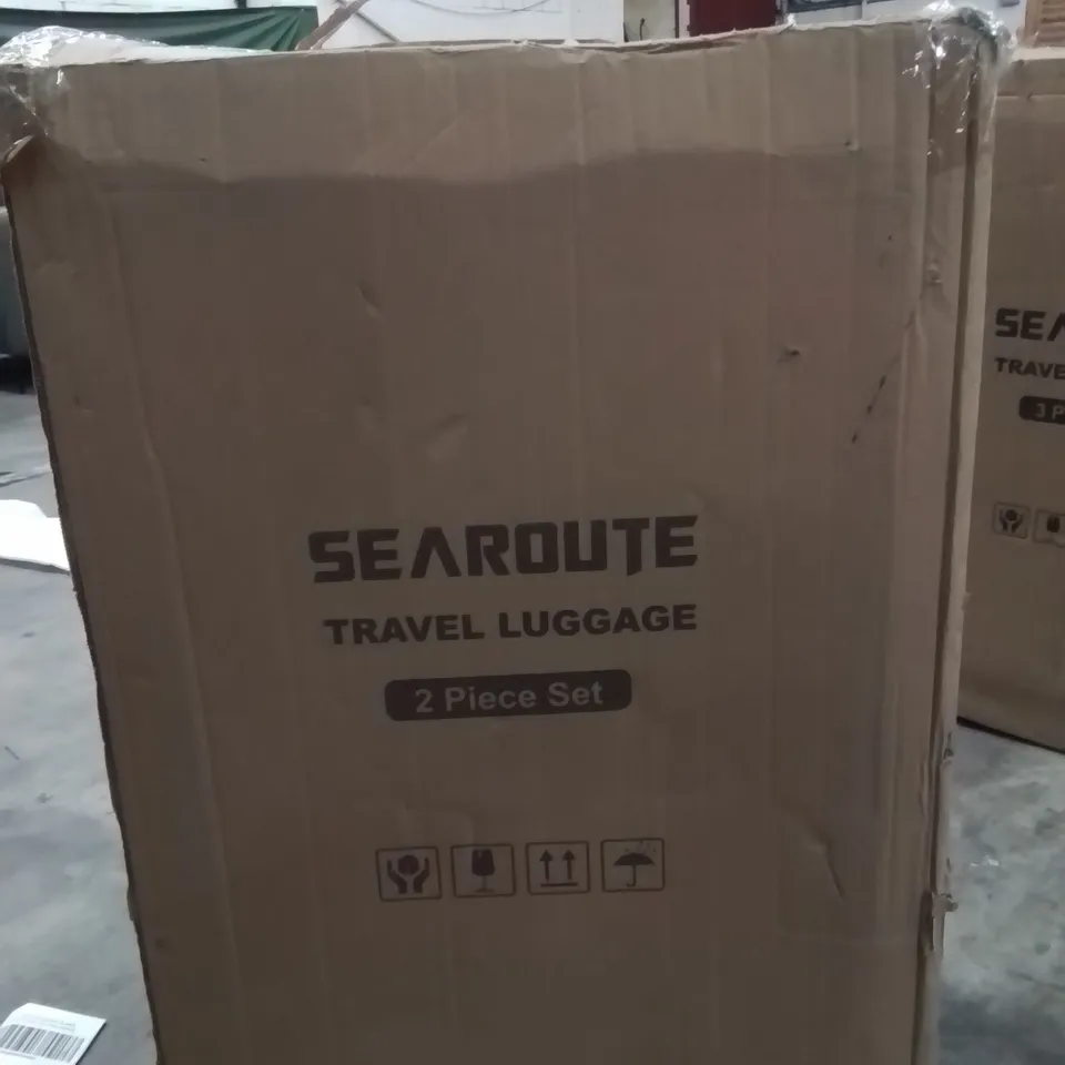 BOXED SEAROUTE TRAVEL LUGGAGE CASE  SET OF 2 -PINK-