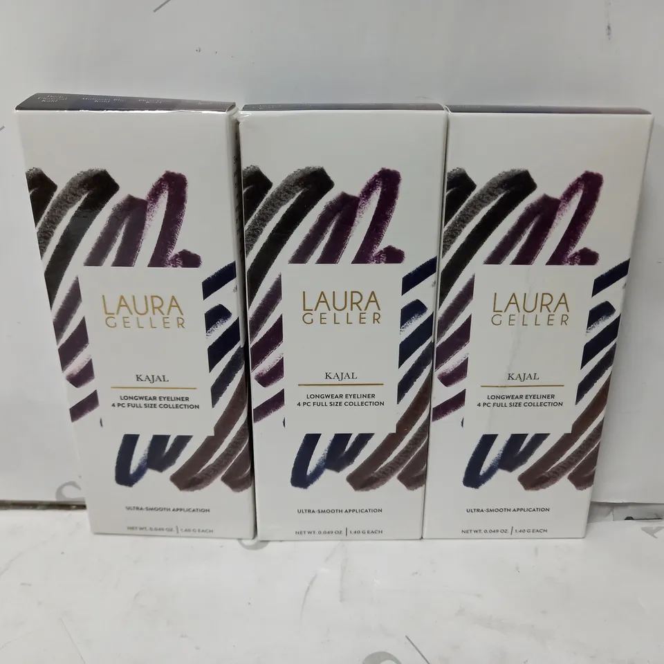 3 X 4PC SETS OF LAURA GELLER KAJAL LONGWEAR EYELINER