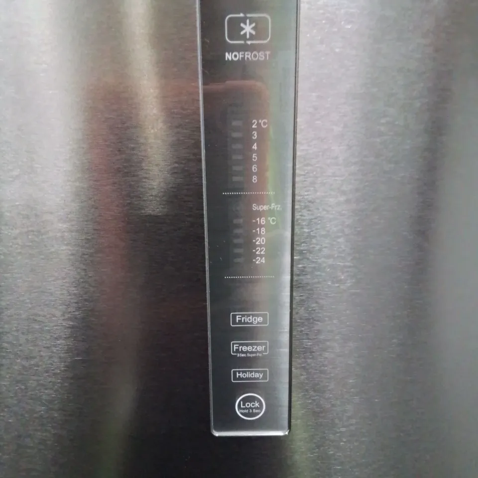 HAIER HTR3619FWMP 345 LITRE 70/30 FREESTANDING FRIDGE FREEZER WITH MYZONE DRAWER - STAINLESS STEEL