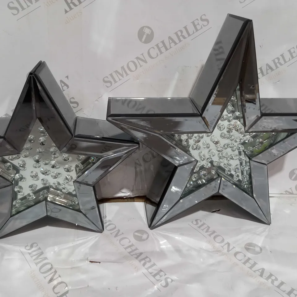 JM BY JULIEN MACDONALD SET OF 2 ENCAPSULATED CRYSTAL STARS