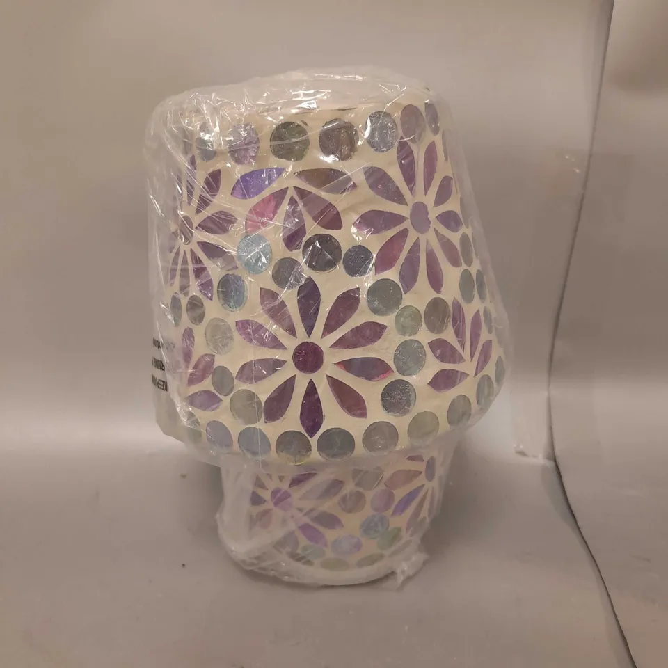 GARDEN REFLECTIONS MOSAIC FLOWER LED TABLE LAMP, PINK