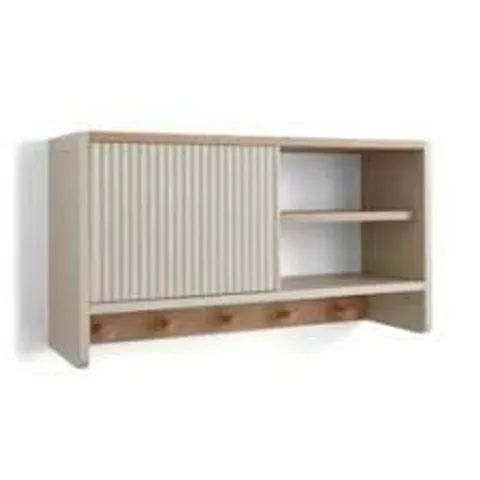 BOXED DUNELM GEENA SLIDING DOOR WALL SHELF WITH HOOKS (1 BOX)