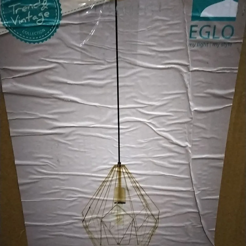 BOXED ACREE 1-LIGHT GEOMETRIC PENDENT GOLD