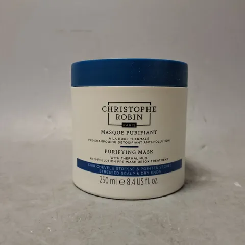 CHRISTOPHE ROBIN PURIFYING RITUAL PURIFYING THERMAL MUD MASKS STRESSED SCALP AND DRY ENDS 250ML