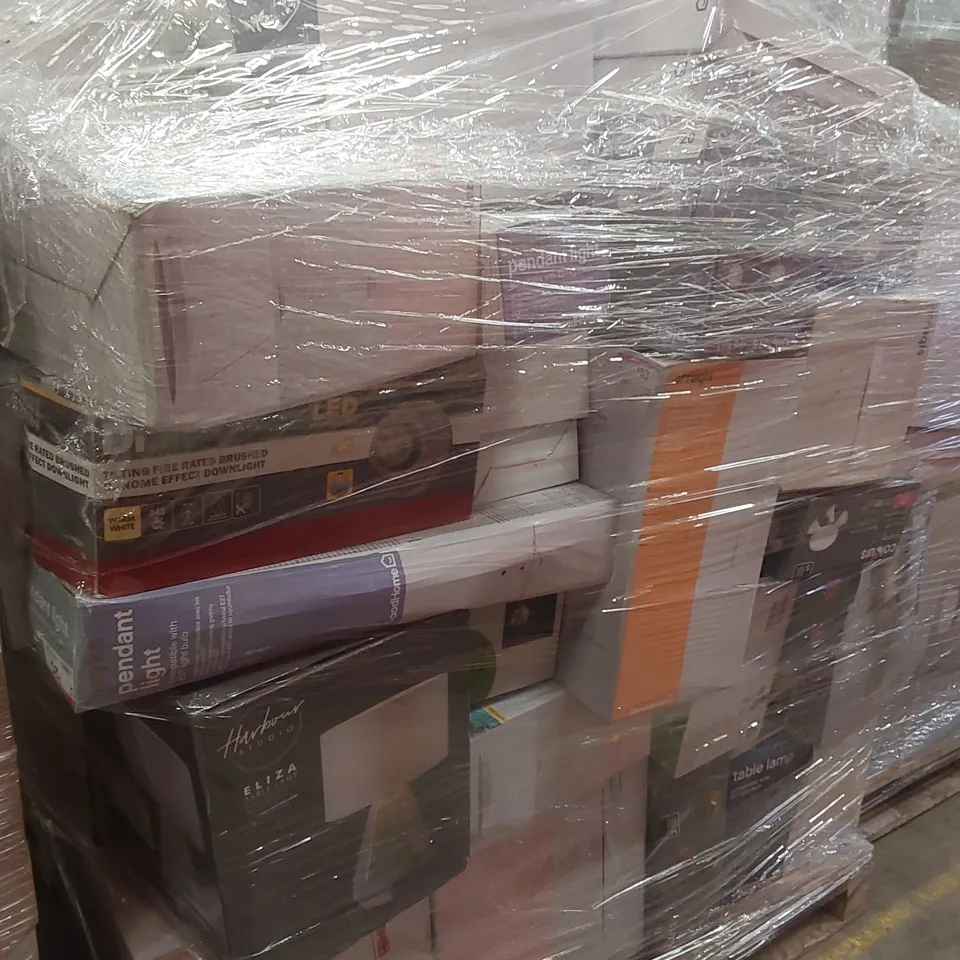 PALLET CONTAINING A LARGE QUANTITY OF BRANDED HOUSEHOLD LIGHTS