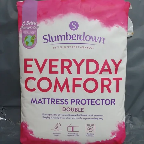 BOX OF APPROXIMATELY 5 PACKS OF SLUMBERDOWN EVERYDAY COMFORT MATTRESS PROTECTORS - DOUBLE