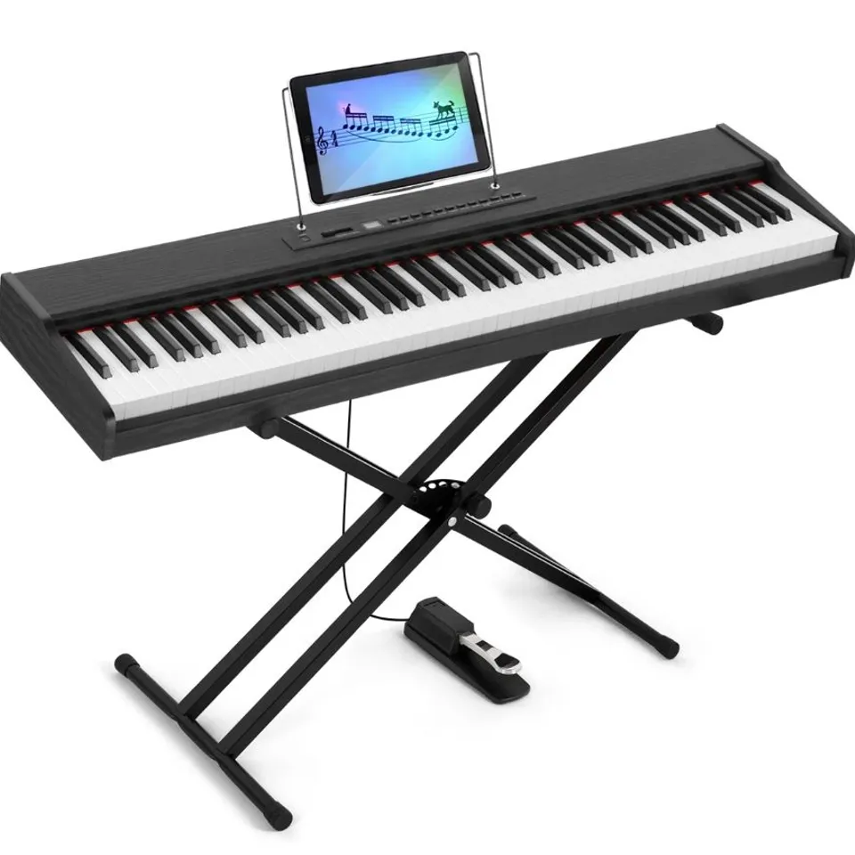 BOXED 88 KEY WEIGHTED DIGITAL PIANO KEYBOARD WITH STAND (1 BOX)