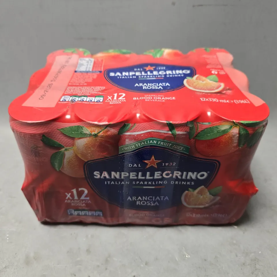 SET OF 2 SANPELLEGRINO ARANCIATA ROSSA BLOOD ORANGE 12 CAN