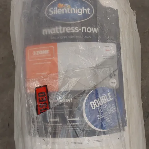 QUALITY BAGGED AND ROLLED SILENTNIGHT 135cm DOUBLE SIZE 3-ZONE MEMORY FOAM MATTRESS 