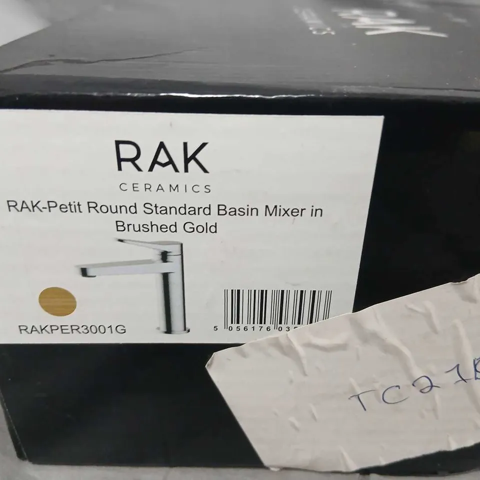 RAK CERAMICS PETIT ROUND STANDARD BASIN MIXER - BRUSHED GOLD (RAKPER3001G)