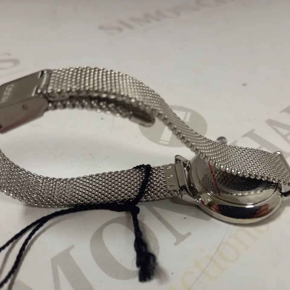 HUGO CHERISH SILVER DIAL STAINLESS STEEL MESH BRACELET WATCH RRP £119
