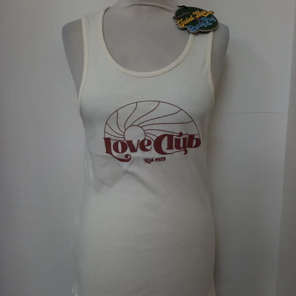 LOVE CLUB SQUARE SUNSET VEST IN CREAM SIZE S