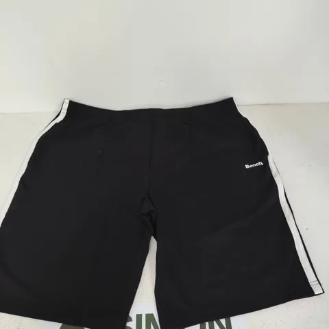 BENCH. MEN'S BLACK SHORTS WITH WHITE SIDE PIPING β 3XL