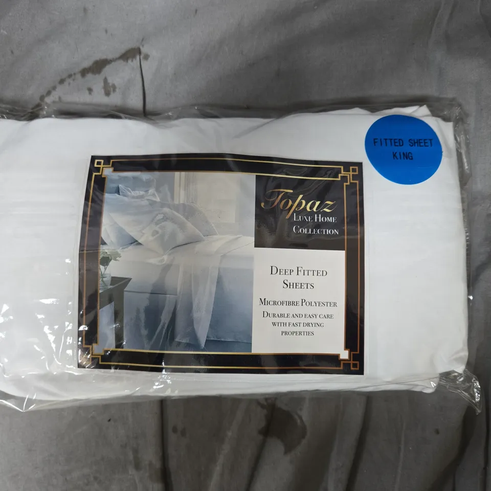 TOPAZ LUXE HOME COLLECTION DEEP FITTED SHEETS – KING, BOX OF APPROXIMATELY 10