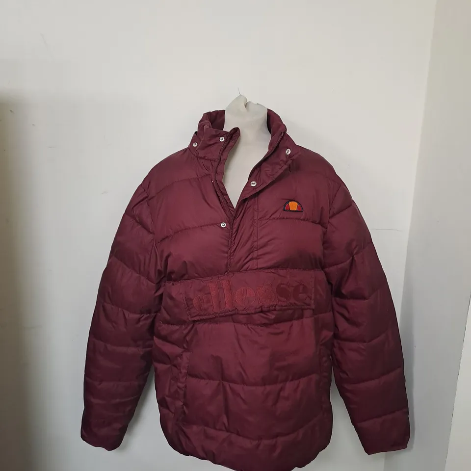 ELLESSE LARGE BURGUNDY KANGAROO COAT 