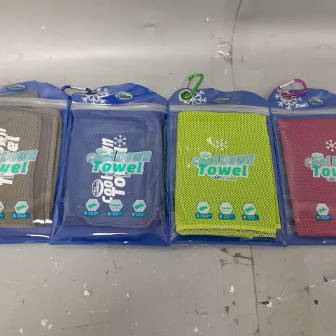 BOXED AQUA LASER SET OF 4 COOL DOWN TOWELS