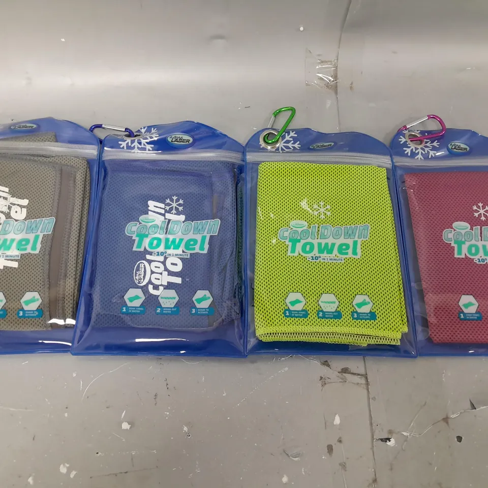 BOXED AQUA LASER SET OF 4 COOL DOWN TOWELS