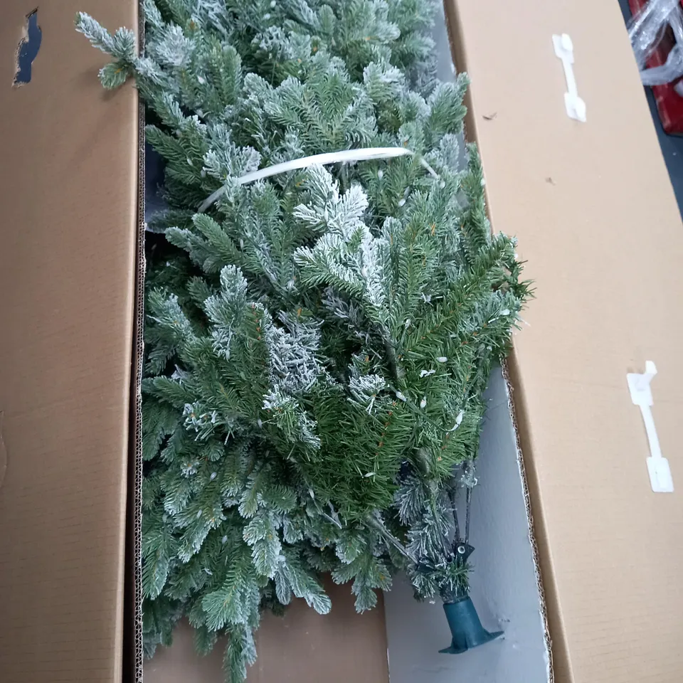 SANTA'S BEST 16 FUNCTION PRE-LIT DEWDROP CHRISTMAS TREE SNOW KISS 7FT - COLLECTION ONLY