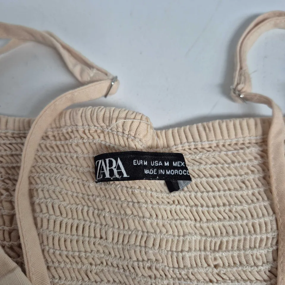 ZARA BEIGE STRAPPY MAXI DRESS, SIZE M (EU/US M), MADE IN MOROCCO