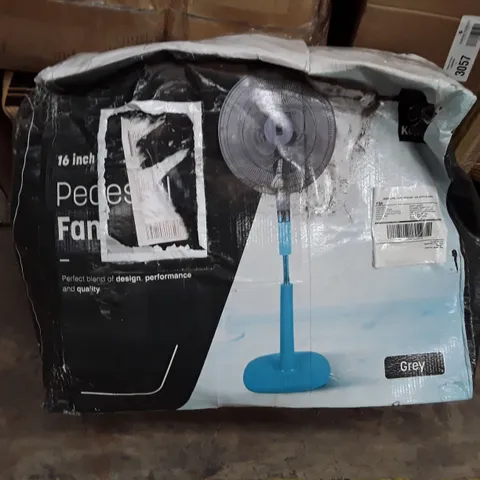 BOXED KEPLIN 16 INCH PEDESTAL FAN - GREY