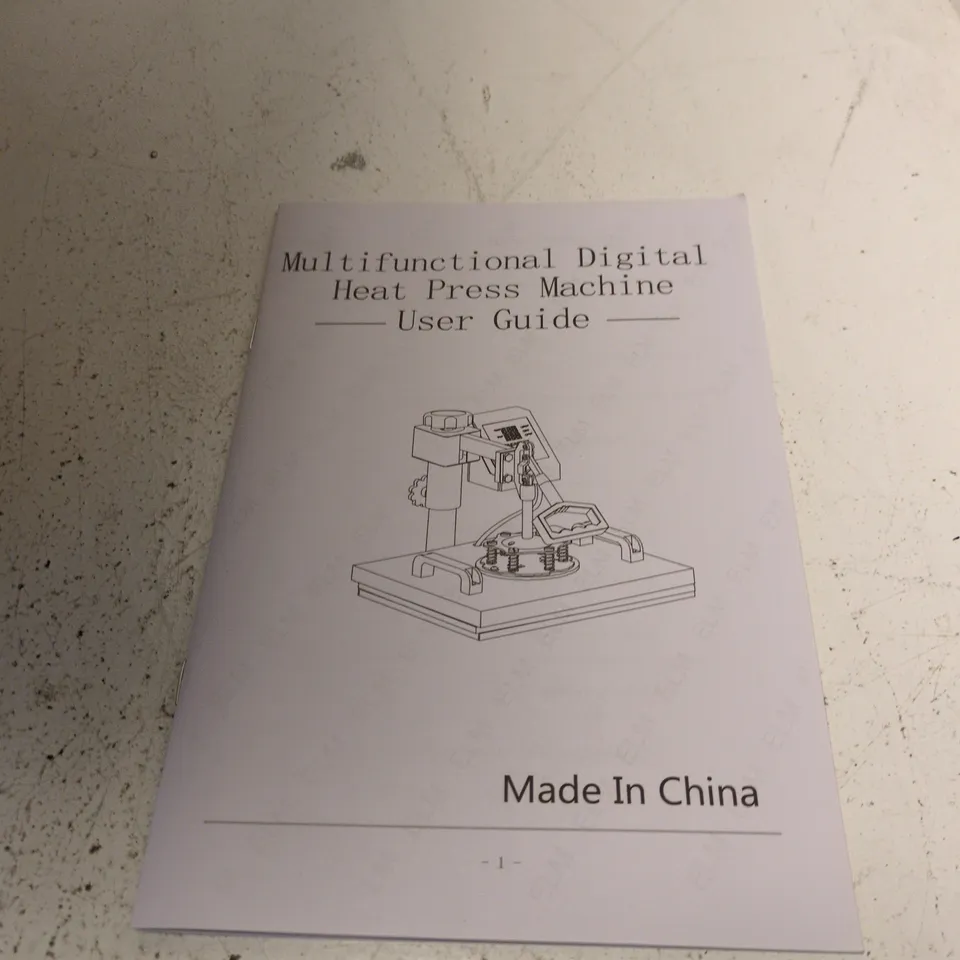 MULTIFUNCTIONAL DIGITAL HEAT PRESS MACHINE – WITH USER GUIDE (SOME PARTS MAY BE MISSING)
